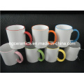 11oz Color Rim &amp; Handle Mug Sublimation Revêtue